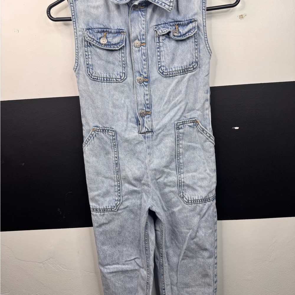 Zara Kids Light Wash Denim Jumpsuit